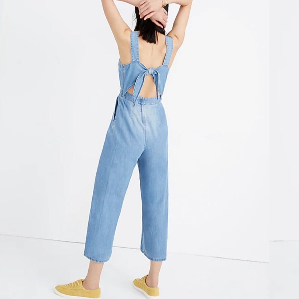 Madewell Denim Bow Jumpsuit Size 6
